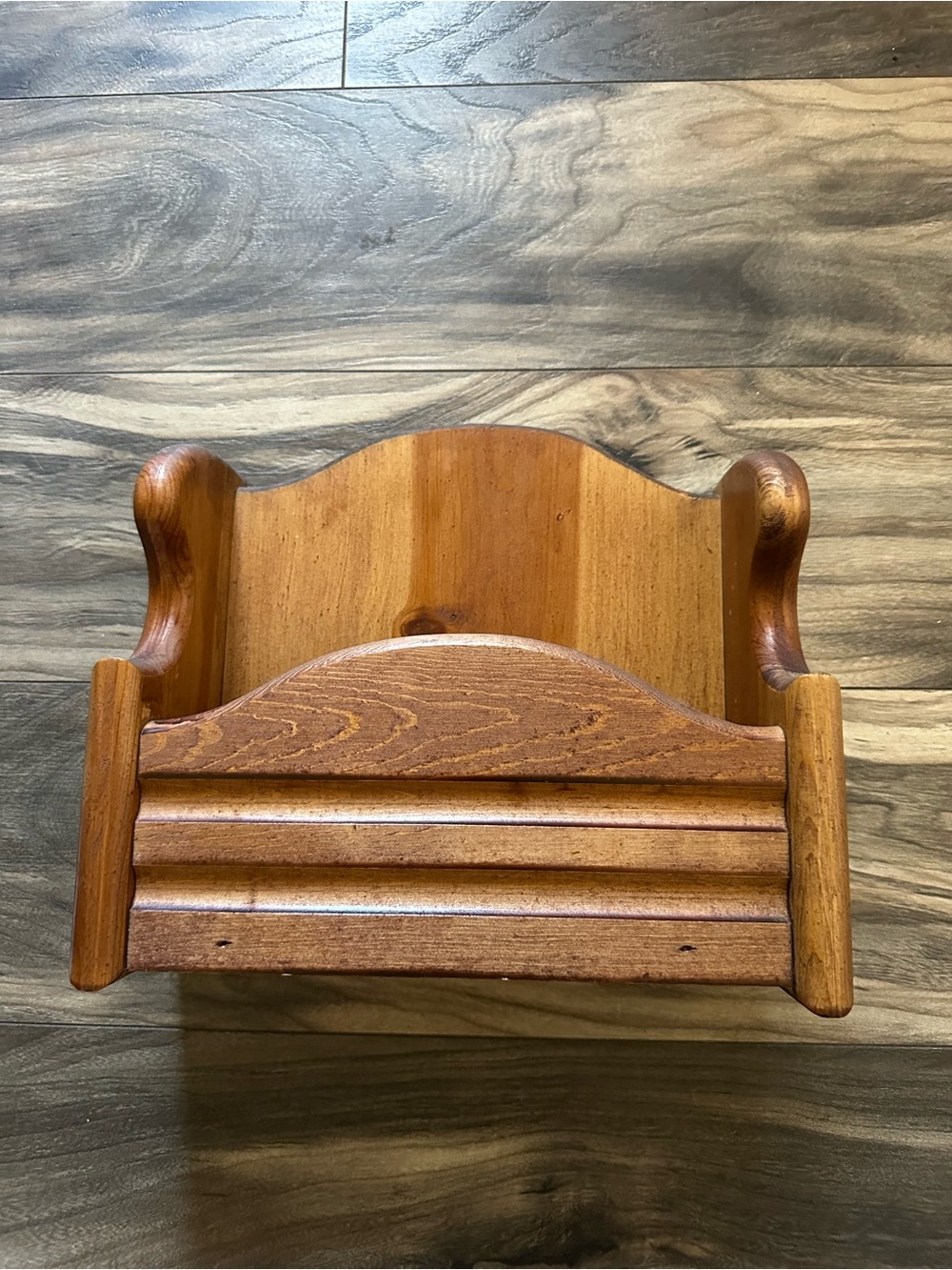 Vintage Wooden Mail Holder Magazine Rack Rustic Country Farmhouse